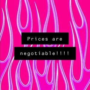 Prices are negotiable